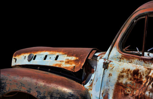 Vintage Rusty Car Detail PNG