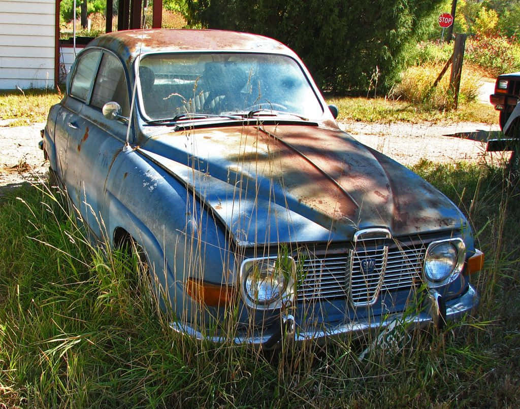 Vintage Saab 96 In Mint Condition Wallpaper