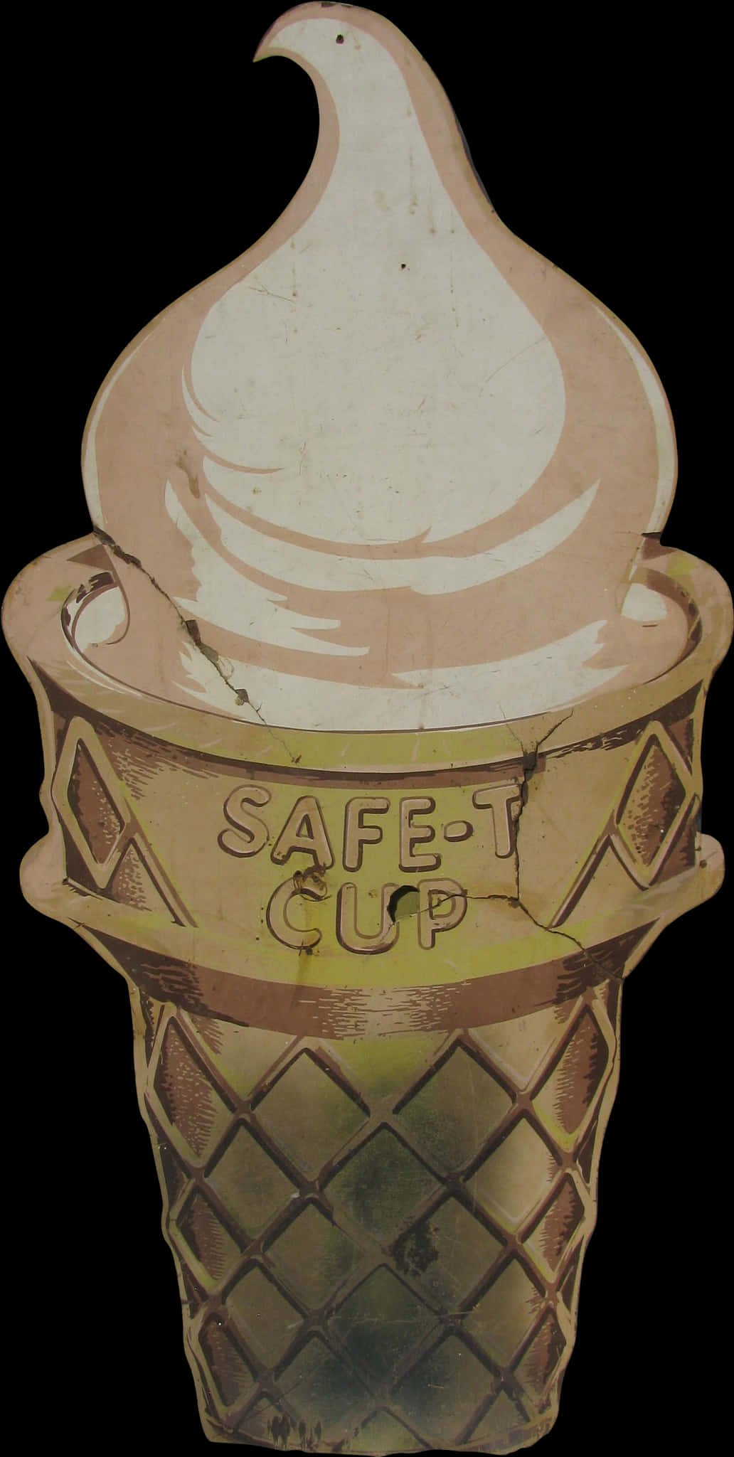 Vintage Safety Cup Ice Cream Clipart PNG