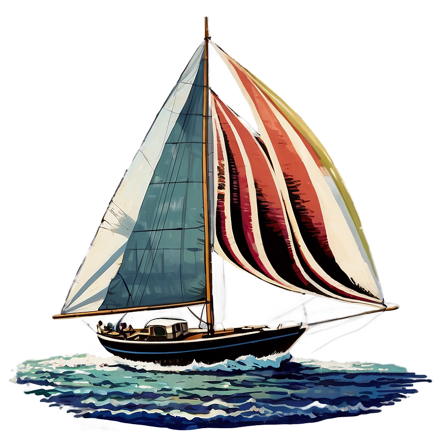 Vintage Sailboat Poster Png 05242024 PNG