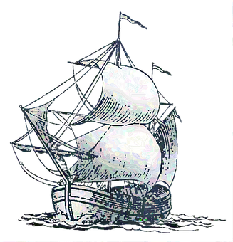 Vintage Sailing Ship Illustration PNG