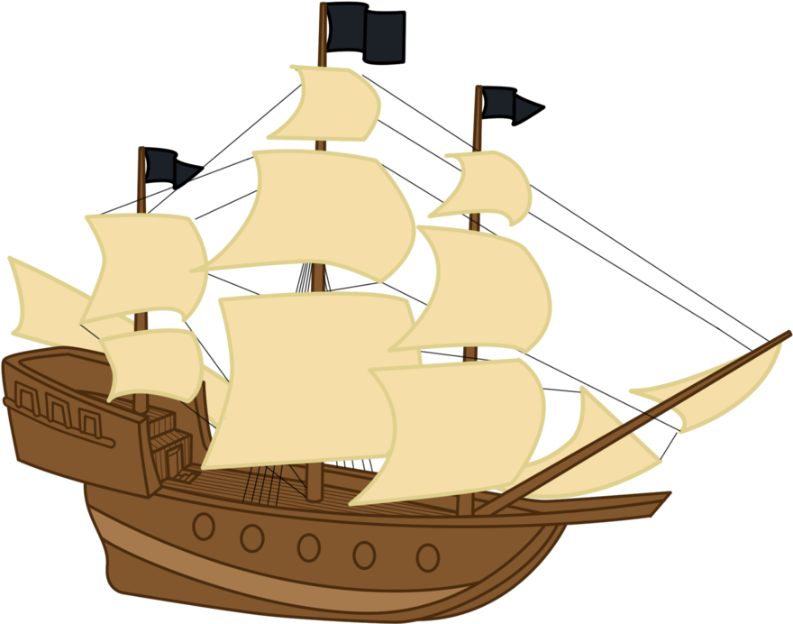 Vintage Sailing Ship Illustration PNG