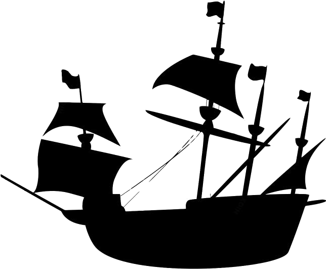 Vintage Sailing Ship Silhouette PNG