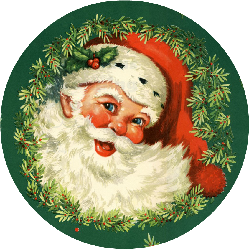 Vintage Santa Claus Portrait PNG
