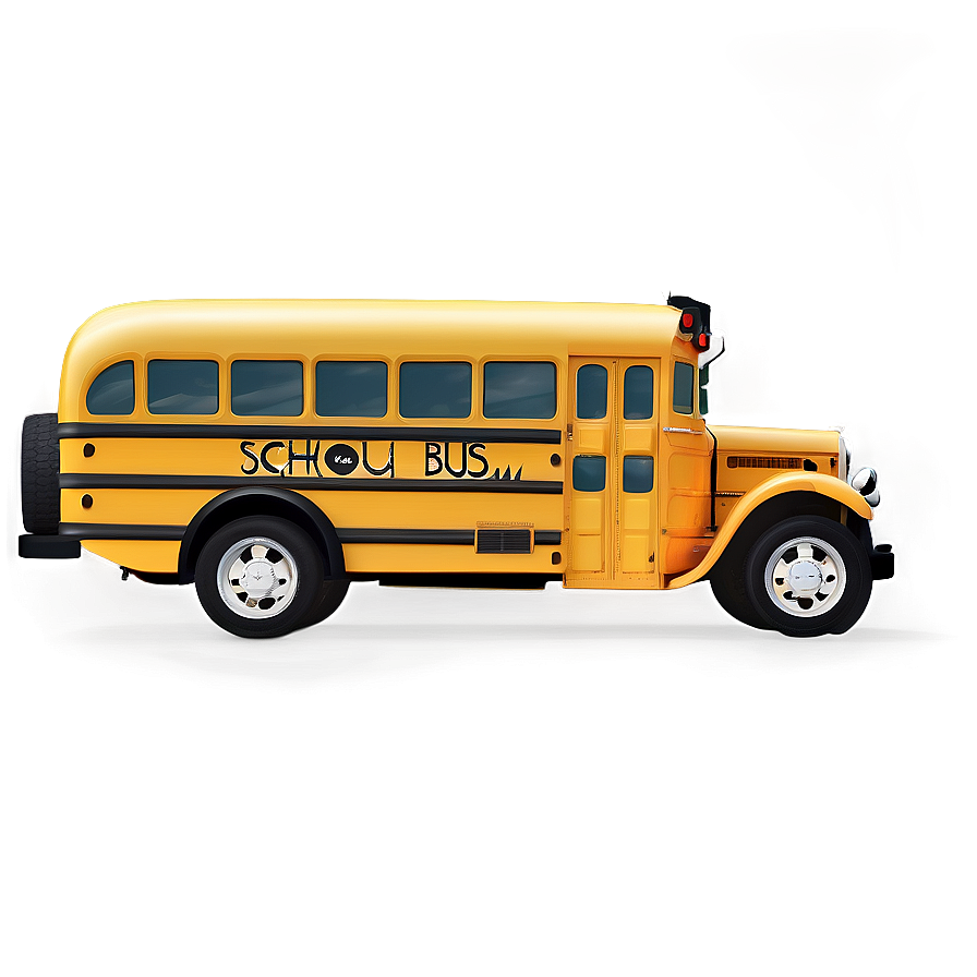 Vintage School Bus Side View Png Crq PNG