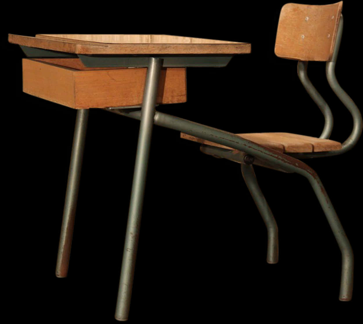 Download Vintage School Deskand Chair | Wallpapers.com