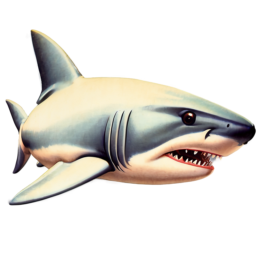 Vintage Shark Illustration Png Cig PNG