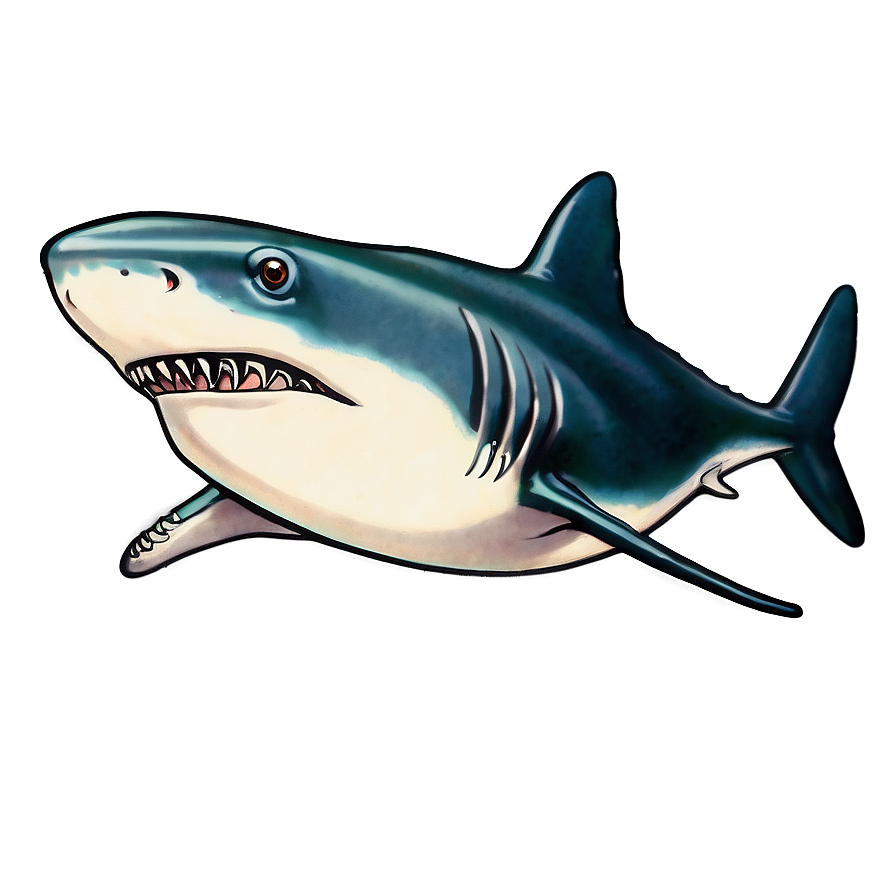 Vintage Shark Illustration Png Lxx79 PNG