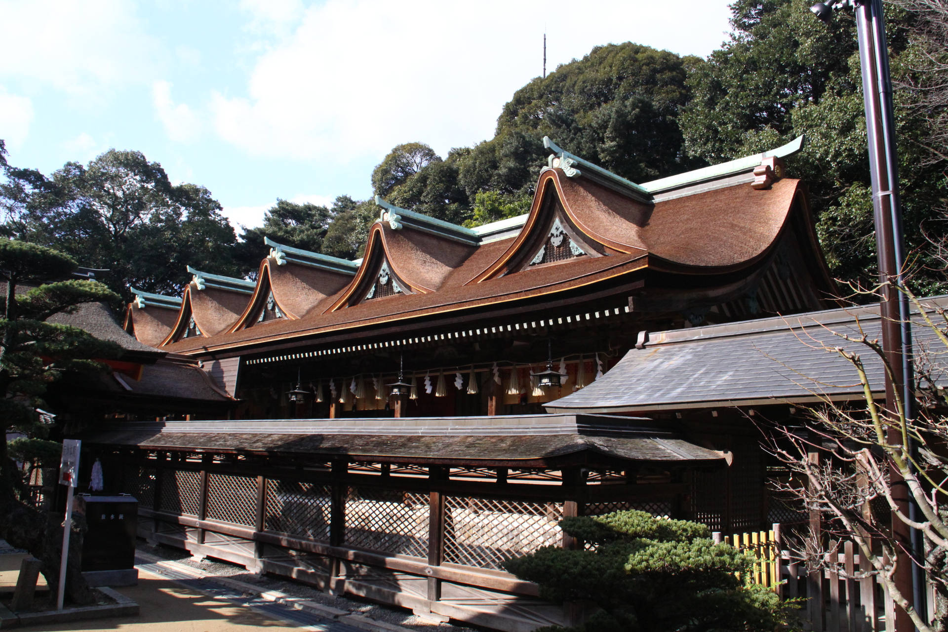 Santuario D'epoca A Fukuoka Sfondo