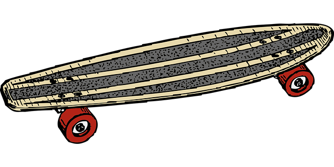 Vintage Skateboard Illustration PNG