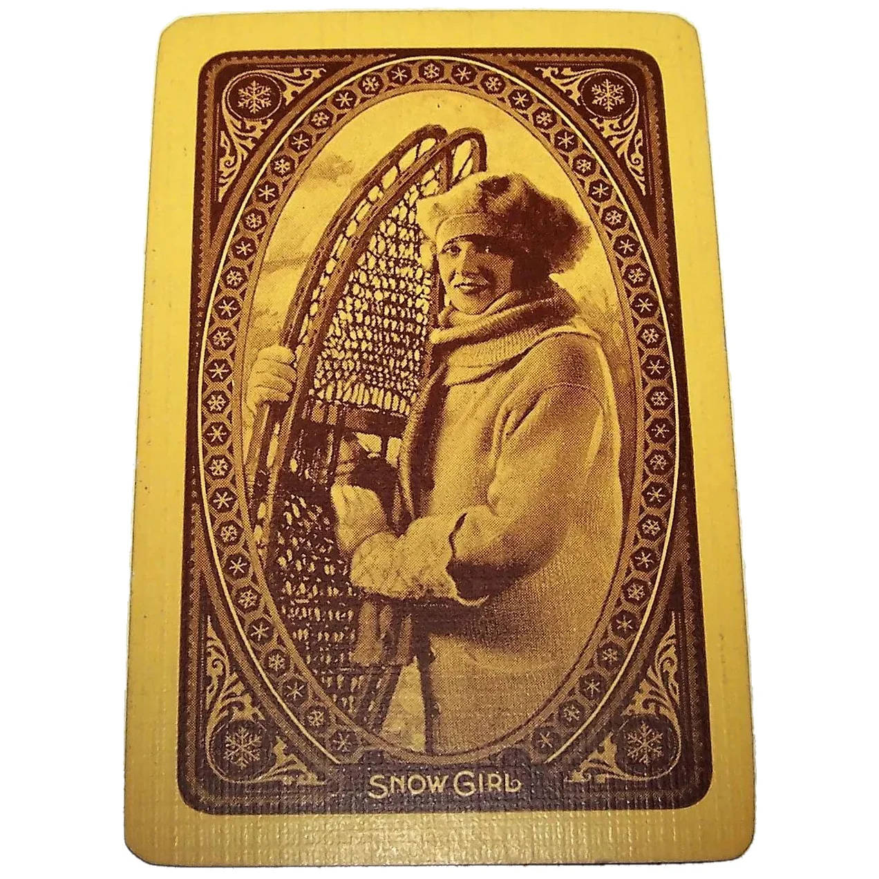 Vintage Snow Girl Playing Card Wallpaper