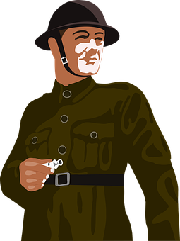 Vintage Soldier Illustration PNG