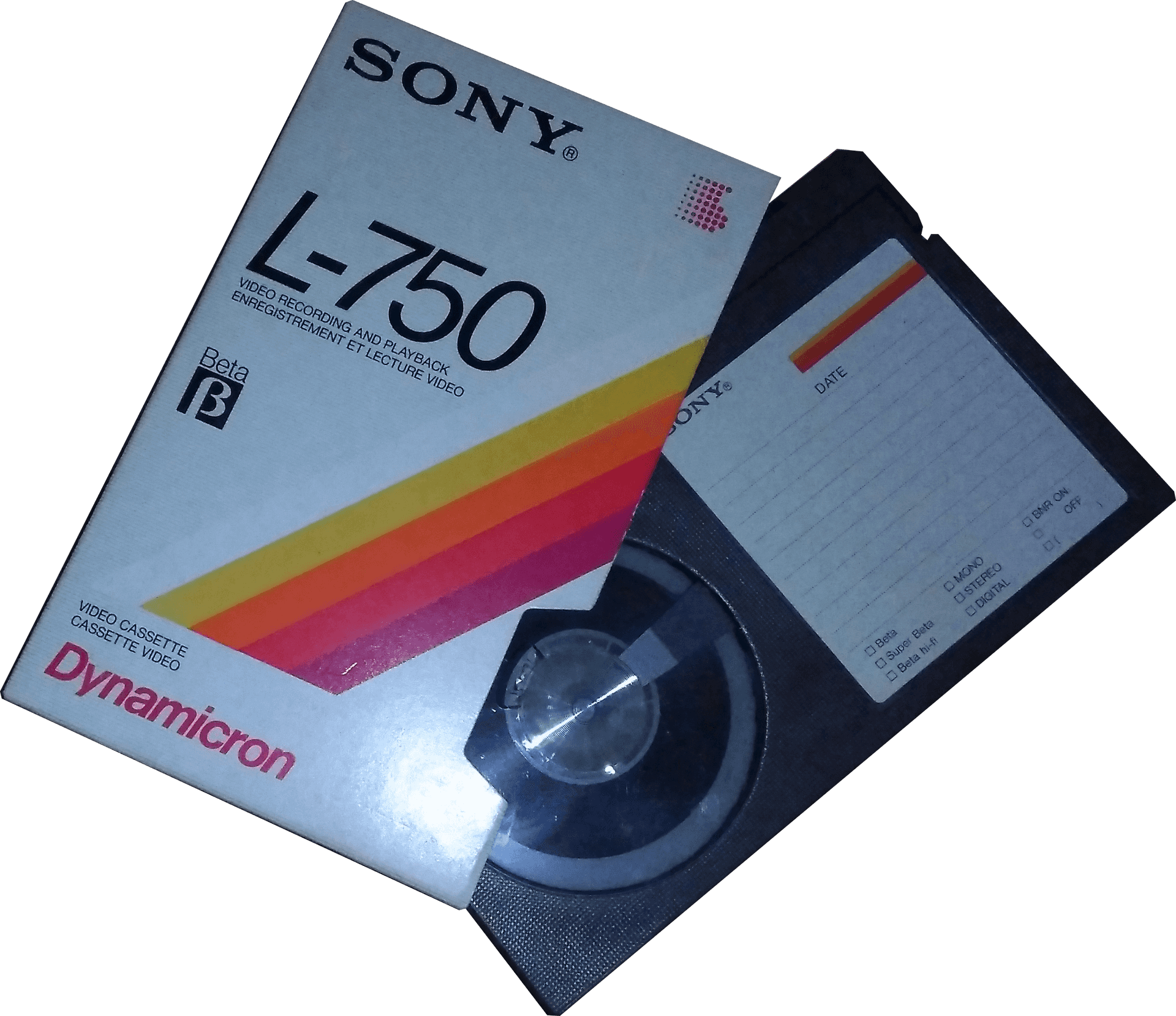 Vintage Sony Betamax Cassette L750 PNG