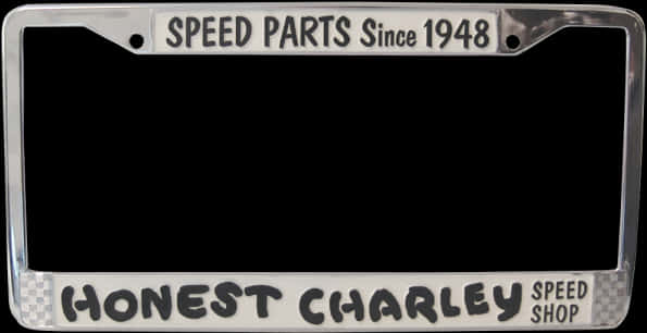 Vintage Speed Parts License Plate Frame PNG