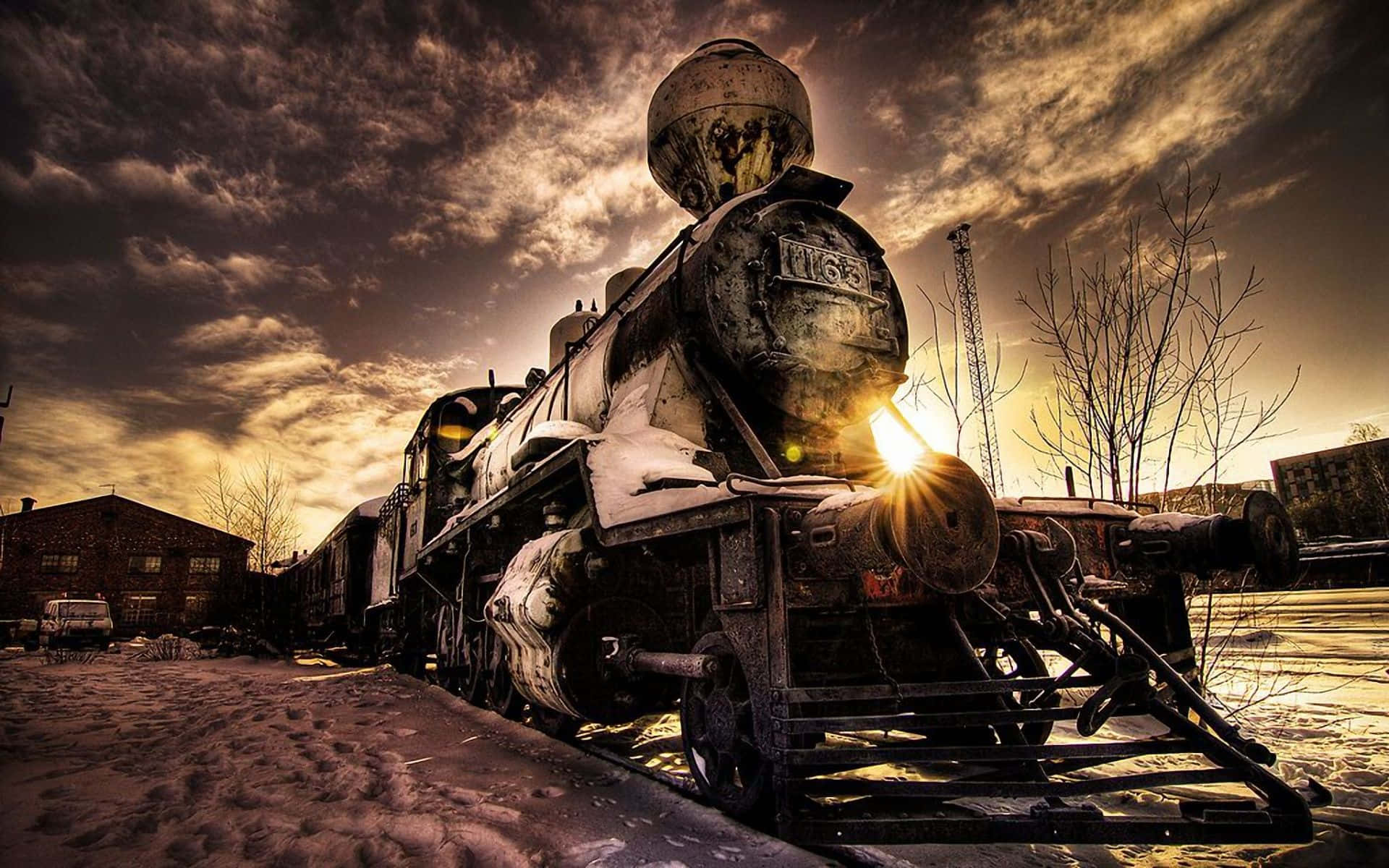 Vintage Steam Engine Train In Motion