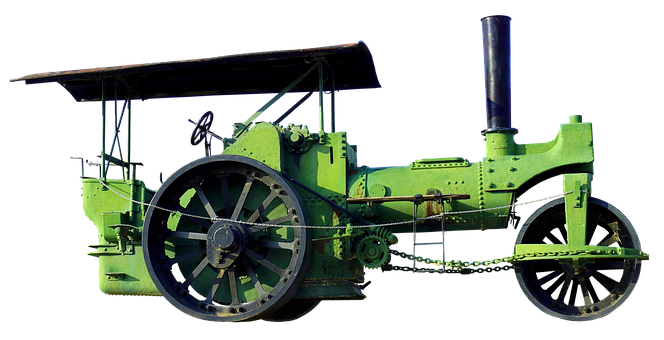 Vintage Steam Tractor Isolated PNG