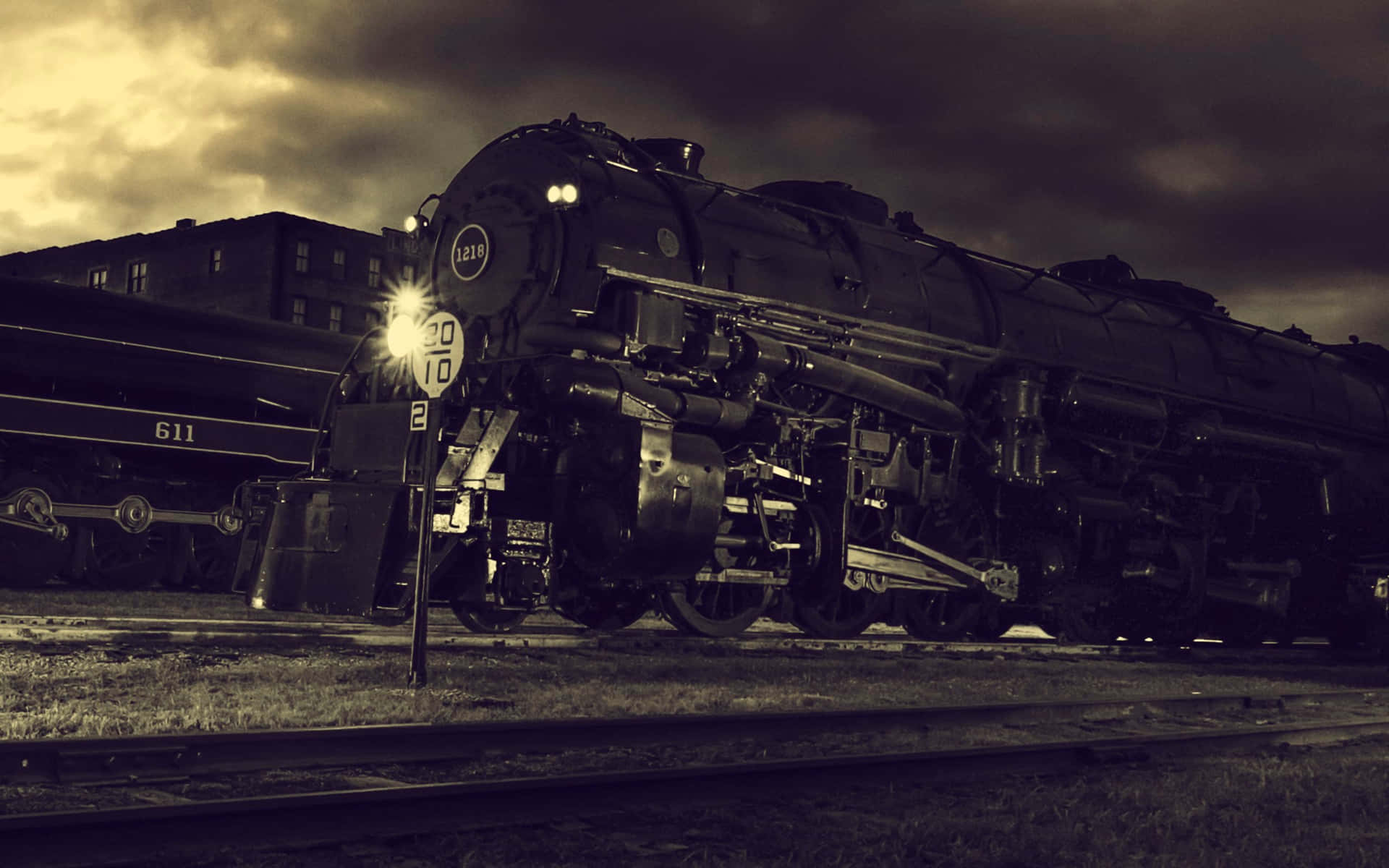 Vintage Steam Train Rushing Along The Countryside