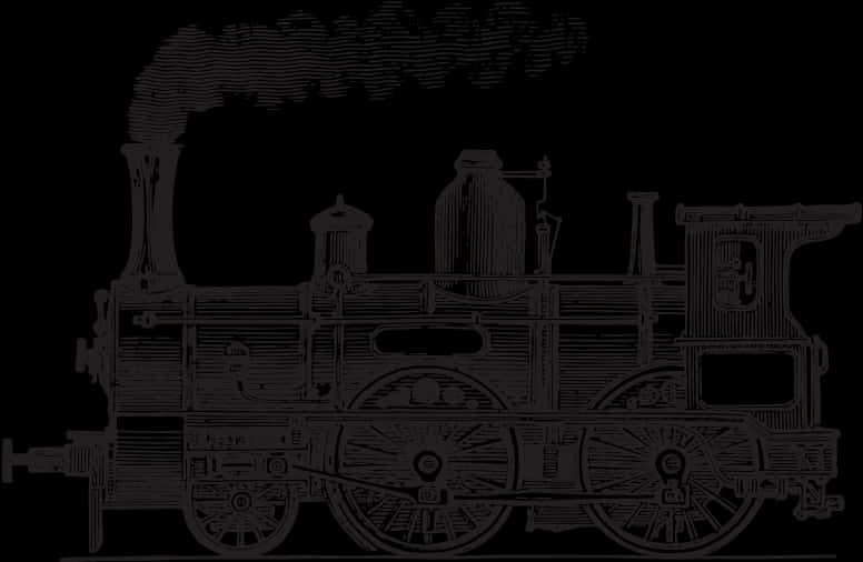 Vintage Steam Train Silhouette PNG