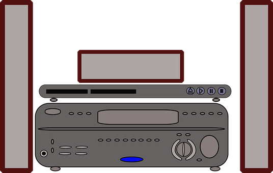 Vintage Stereo System Illustration PNG