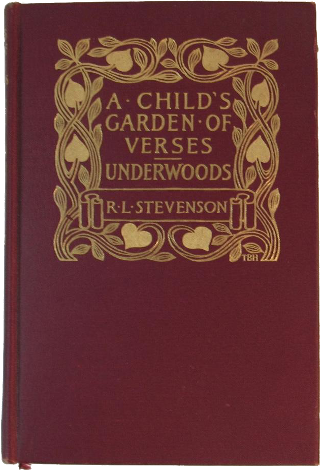 Vintage Stevenson Childs Garden Verses Book Cover PNG