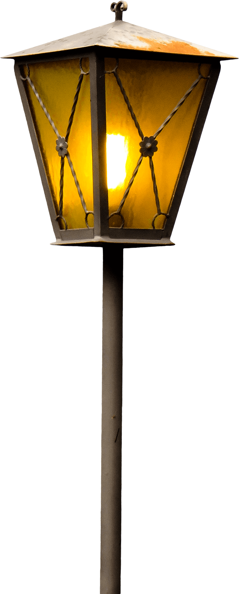 Vintage Street Lamp Illuminated PNG