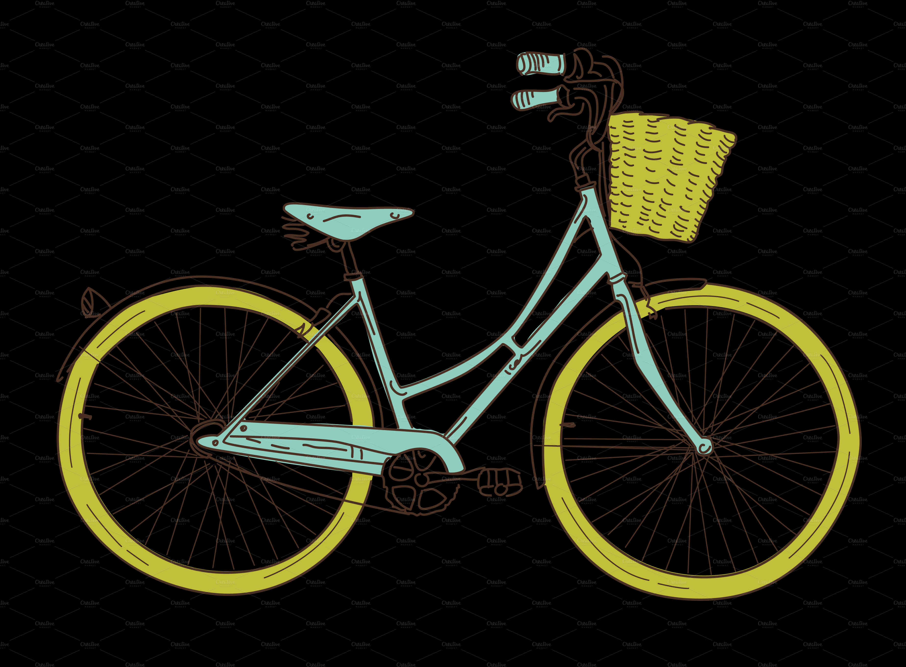 Vintage Style Bicycle Illustration PNG