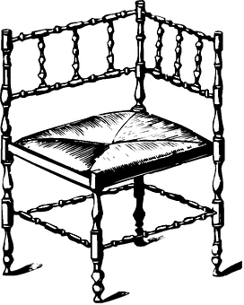 Vintage Style Corner Chair Illustration PNG