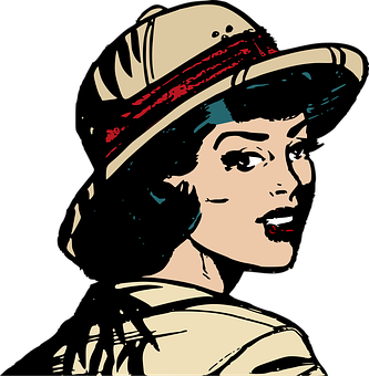 Vintage Style Female Illustration PNG