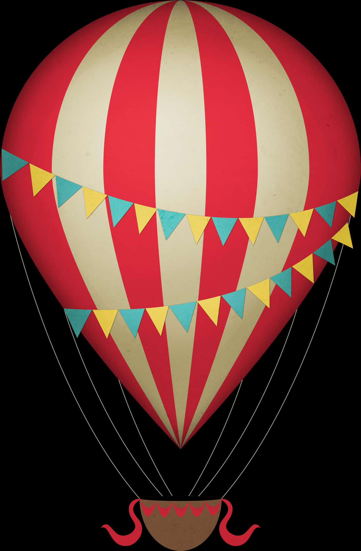 Vintage Style Hot Air Balloon PNG