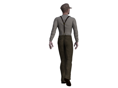 Vintage Style Man3 D Model PNG