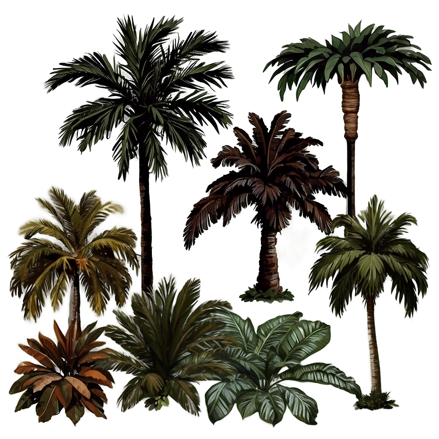 Vintage Style Palms Png Ckq52 PNG