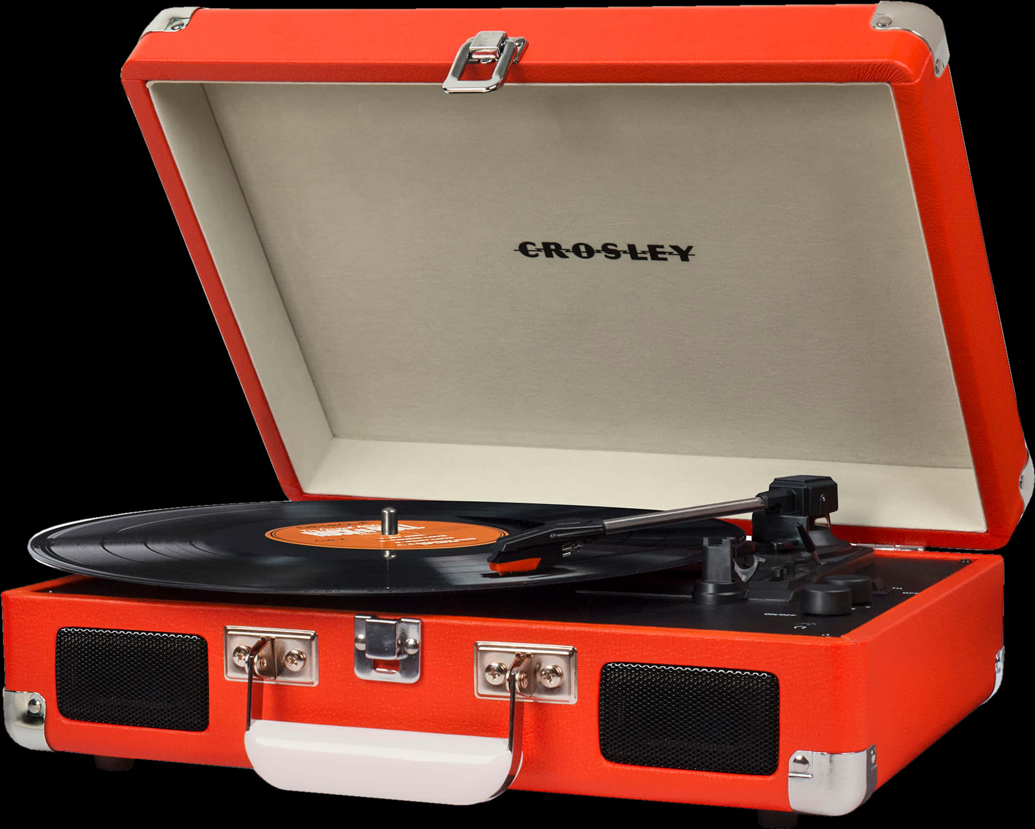 Vintage Style Portable Turntable PNG