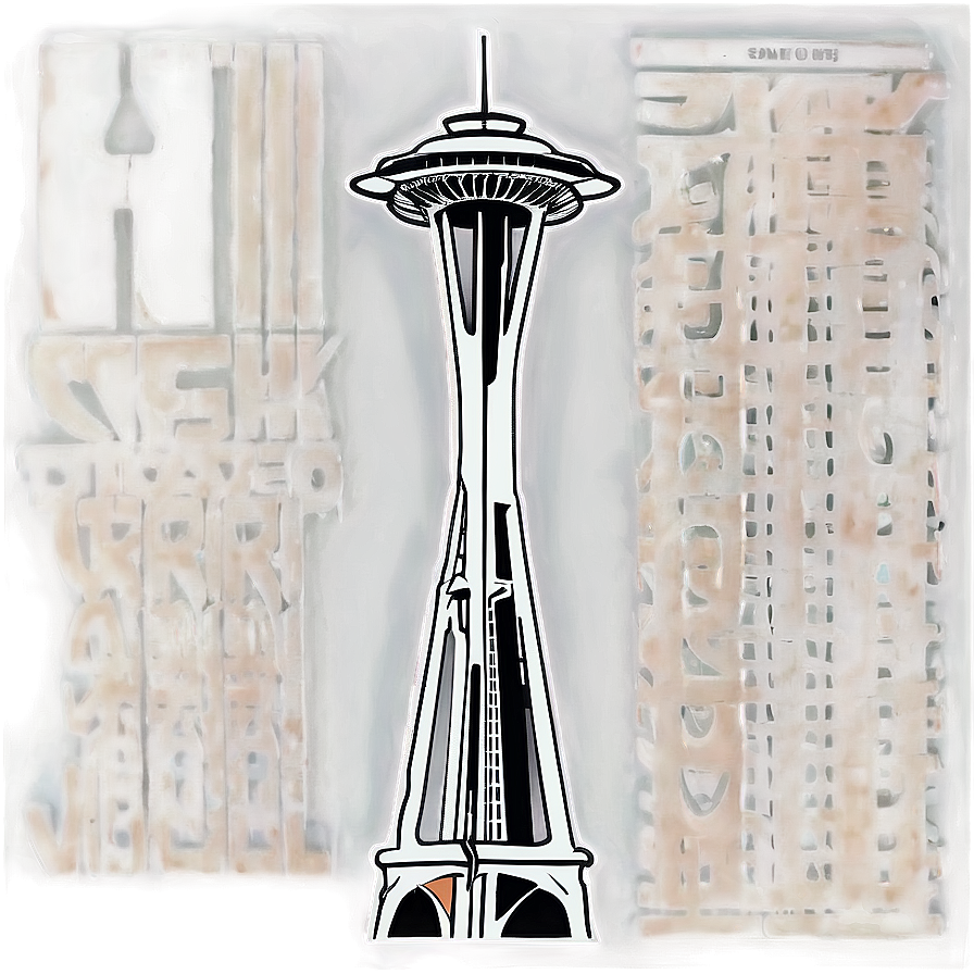 Vintage Style Seattle Skyline Png Igd78 PNG