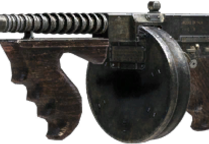 Vintage Submachine Gun PNG