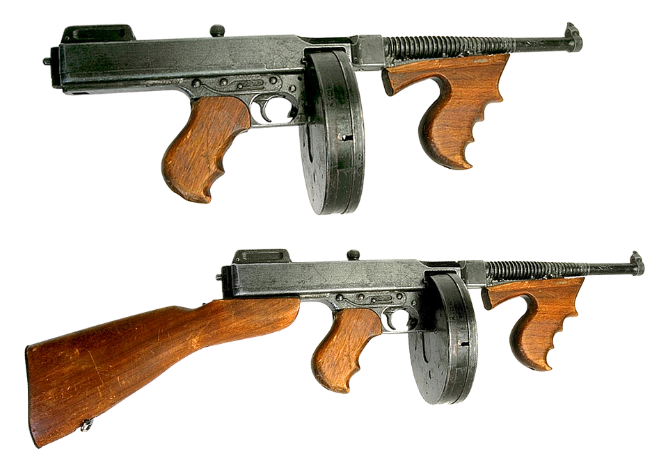 Vintage Submachine Guns Transparent PNG