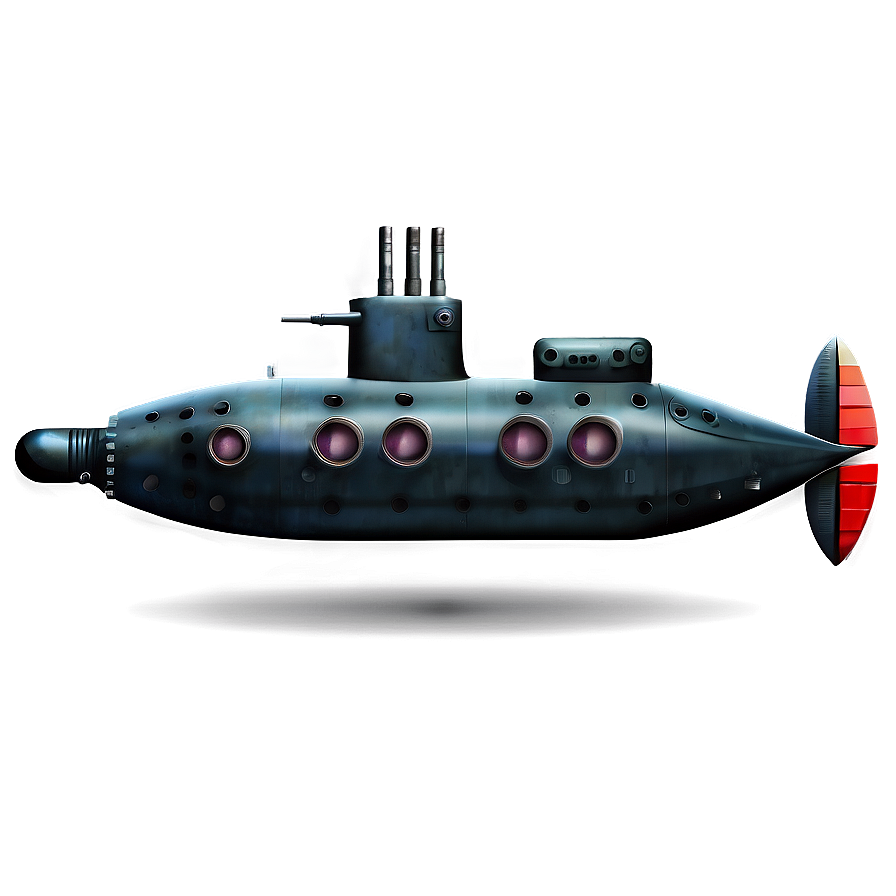Vintage Submarine Design Png 05252024 PNG