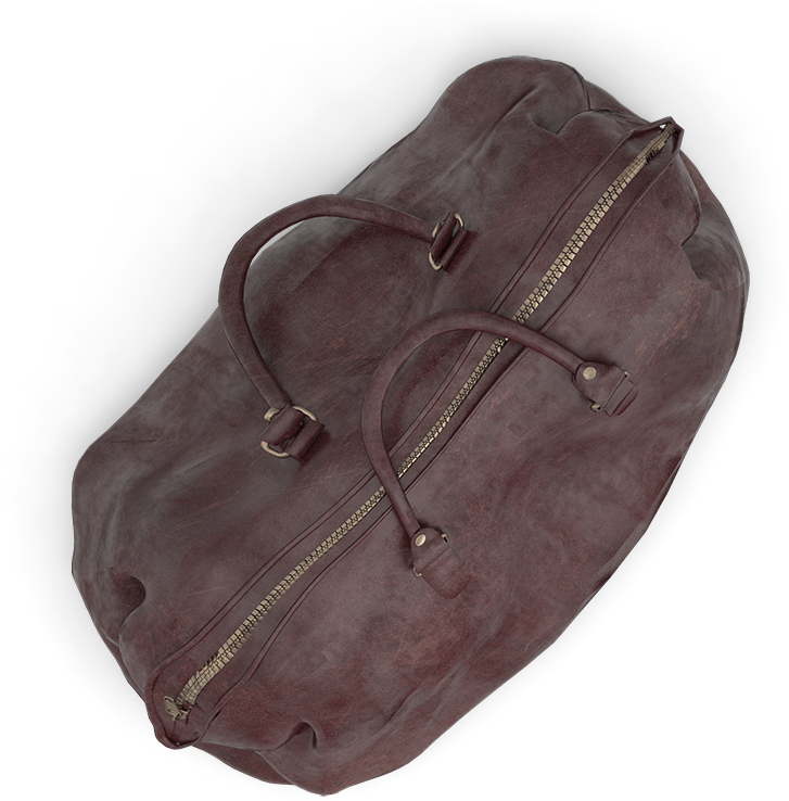 Vintage Suede Duffle Bag PNG