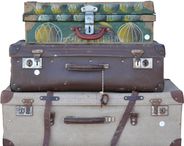Vintage Suitcase Stack PNG