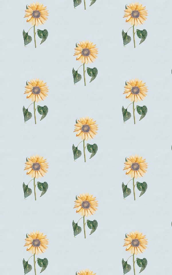 Vintage Sunflower Pattern Background Wallpaper