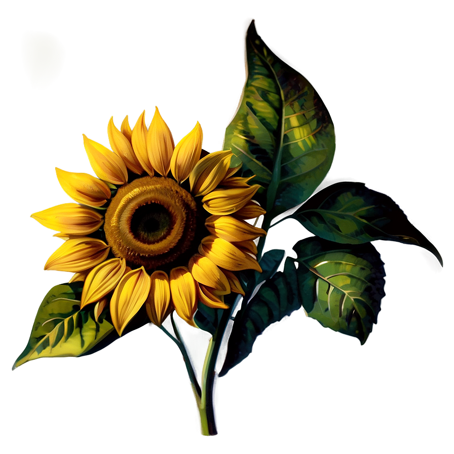 Vintage Sunflower Png 05032024 PNG