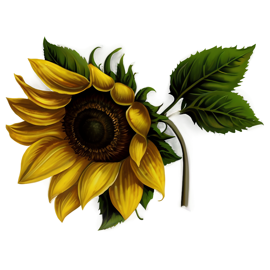 Vintage Sunflower Transparent Png 05262024 PNG