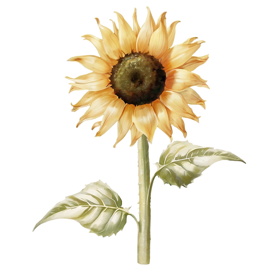 Vintage Sunflower Transparent Png 05262024 PNG