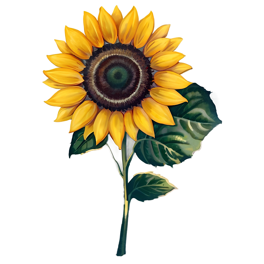 Vintage Sunflower Transparent Png 05262024 PNG