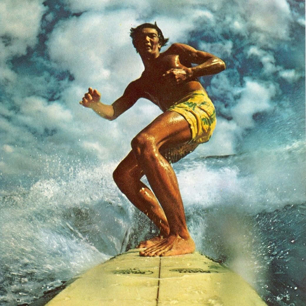 Fantastisk Vintage Surf Lod Vinklet Skydning Wallpaper