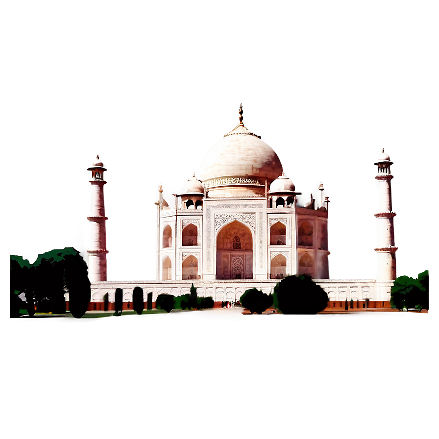 Vintage Taj Mahal Illustration Png Kvr67 PNG