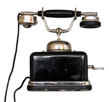 Vintage Telephone Black Background PNG