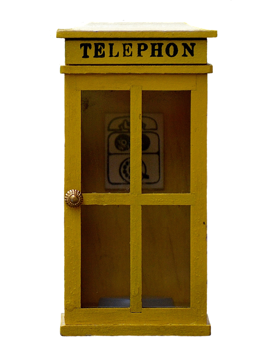 Vintage Telephone Booth Model PNG