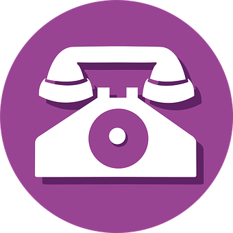 Vintage Telephone Icon Purple Background PNG