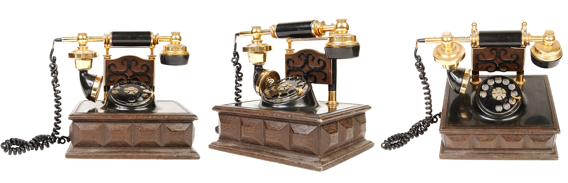 Vintage Telephone Trio.png PNG