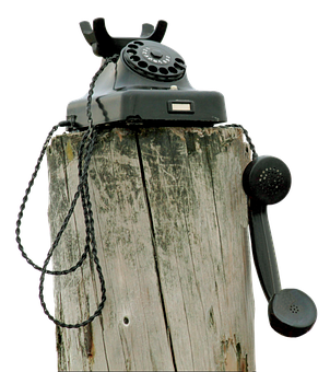 Vintage Telephoneon Post PNG